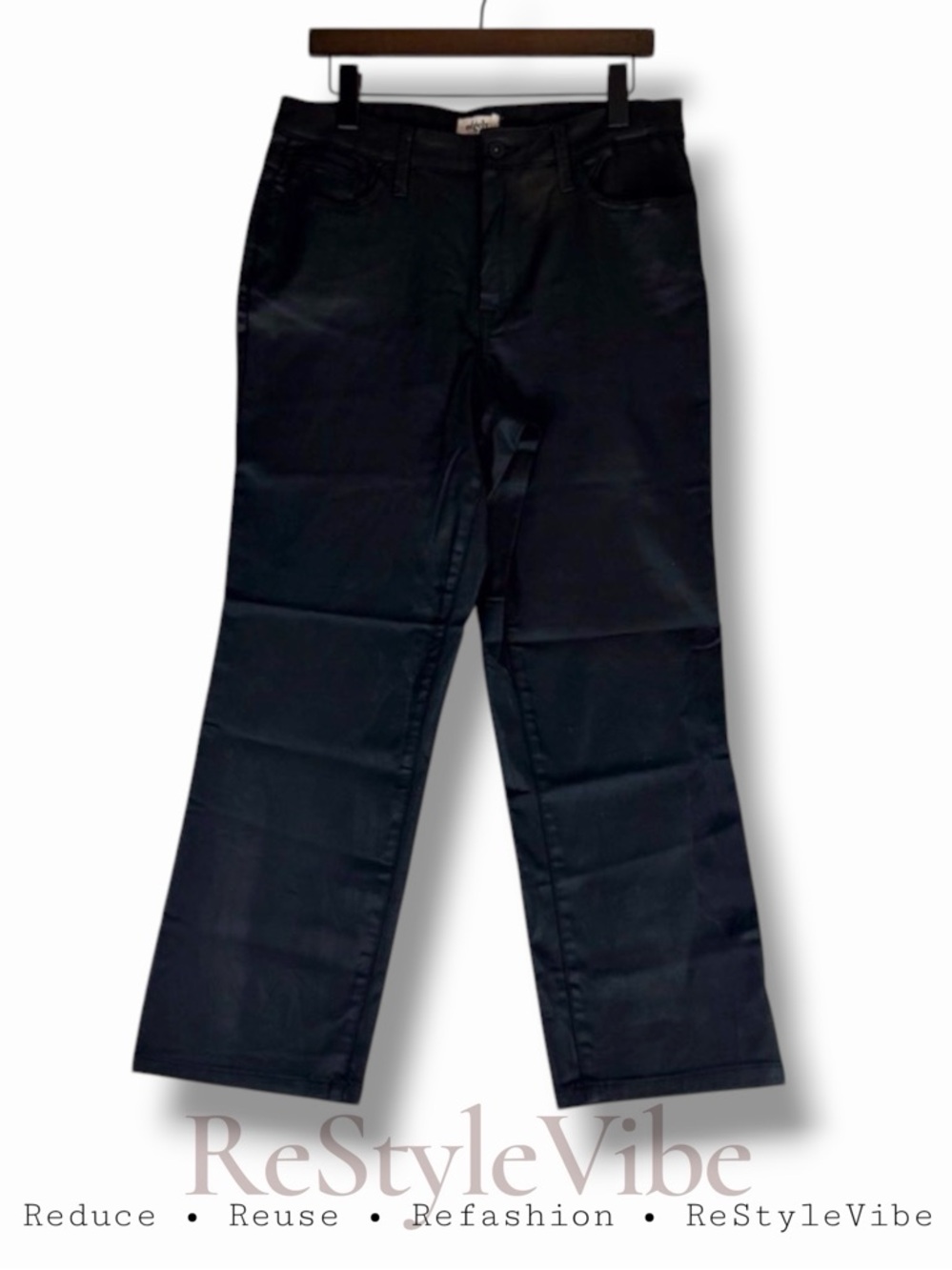 EDGELY Women’s Size 14 Pants Slim Straight Ankle Style Stretch Vegan Leather